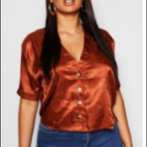 Satin Jacquard Button Up